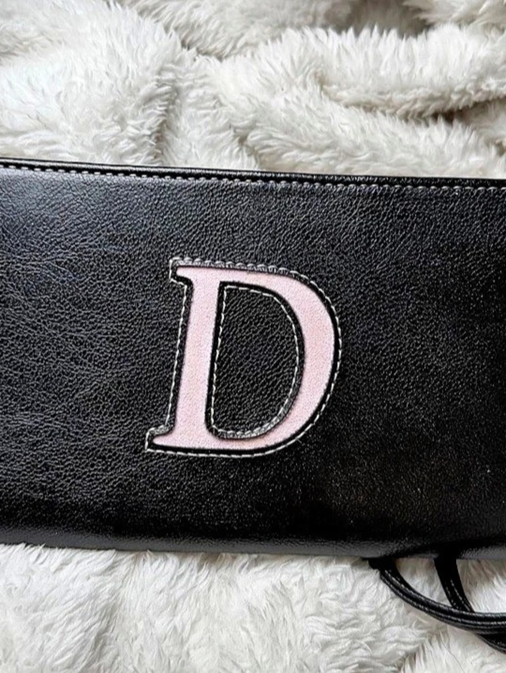 Vintage Liz Claiborne Letter Perfect D Wallet NWT Black Pink Y2K Wristlet